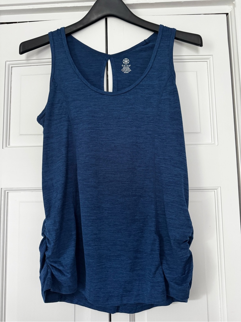 GAIAM Women's Navy Blue Ruched Side Athletic Tank Top